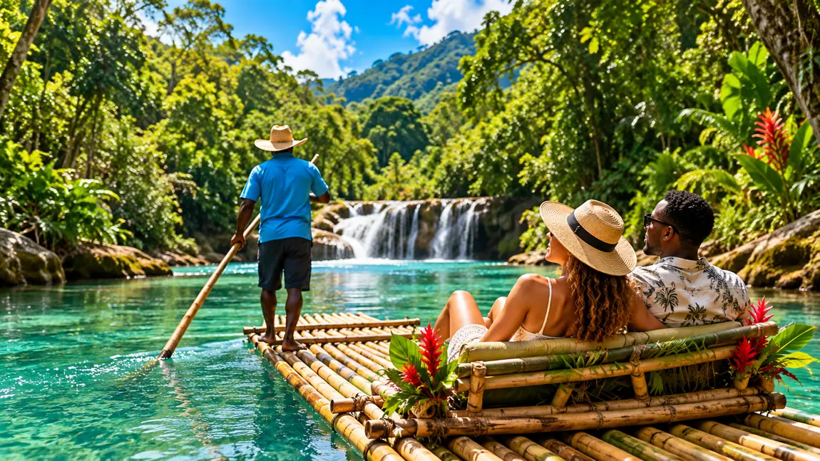 Bamboo rafting in Jamaica